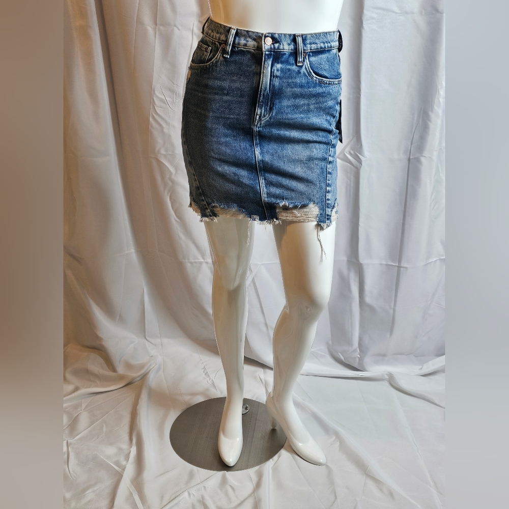 HUDSON JEANS LULU Distressed Denim Mini Skirt SZ 29/11